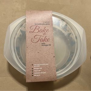 Tabletops Bake and Take Borosilicate Glass w/Storage Lid 2.1QT/2L New w/Tag